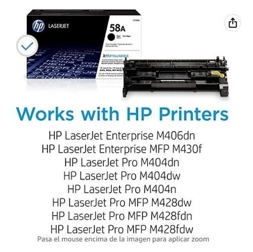 Consumibles Hp 58a Toner Black Lj M406/mfp428/430 - Cf258a