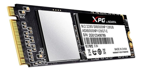 Imagen 2 de 4 de Disco sólido SSD interno XPG ASX6000NP-128GT-C 128GB negro