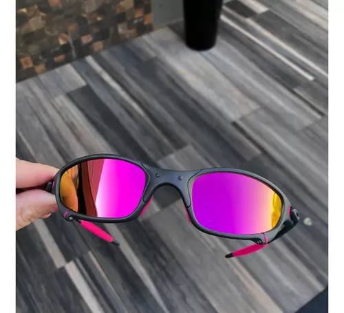 Óculos Lupa Mandrake Vilão Oakley Juliet X-Metal Lente Rosa