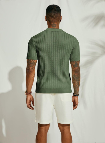 Camisa Casual Para Hombre, Camisa Casual De Punto Fresco De