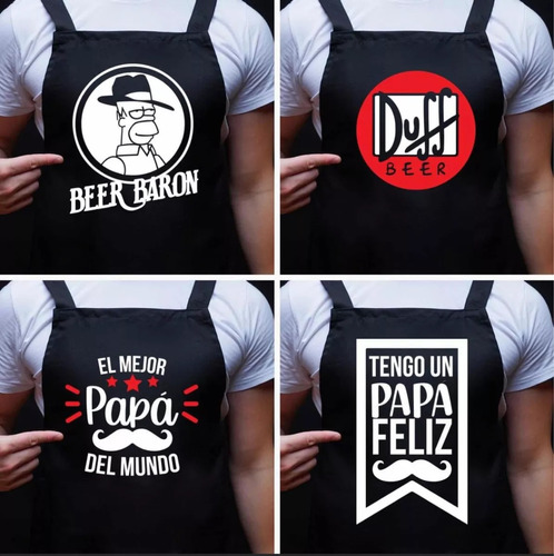 Delantal Estampado Cocina Personalizado V4 Varios Modelos 