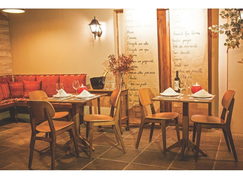 Mesa De Madeira Quadrada Tramontina Jantar 4 Lugares 70cm Tampa Amêndoa