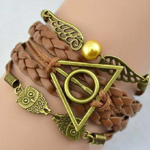 Imagem 5 de 5 de Pulseira Harry Potter Berloque Pomo Ouro Relíquias Da Morte