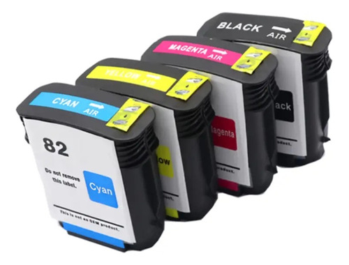 4 Tintas Compatibles Con Hp 82, Designjet 500 800 815mfp