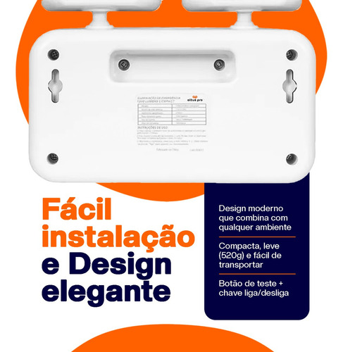 Luminária Luz De Emergência Led Branco Altuspro Cor Bloco 1200 Lumens Autonomo 110v/220v