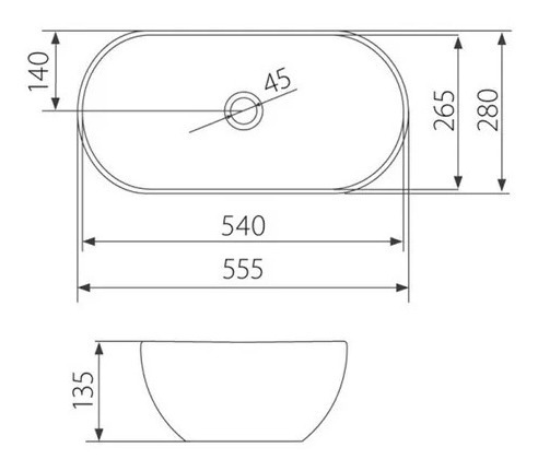 Imagen 2 de 2 de Bacha Baño Deca L106 Blanco 555mm X 280mm 135mm De Alto