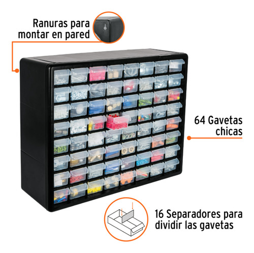 Caja Organizador 64 Gavetas Truper Org-64 -truper