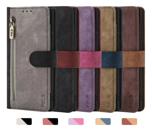Fa Funda De Piel Tipo Cartera Ab Con Cremallera Para Redmi