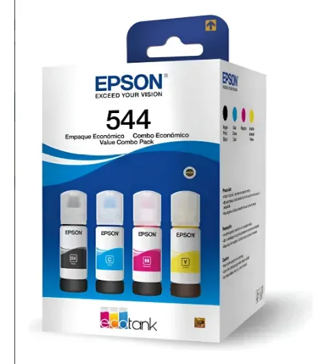 Kit 04 Tinta Epson L3150 T544 L3250 L3210 L1250 Tinta Preto - Ciano - Magenta - Amarelo