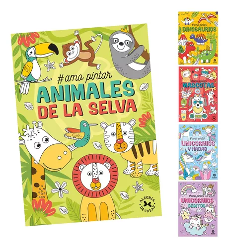 Libros Para Colorear x5 Colección #Amo Pintar