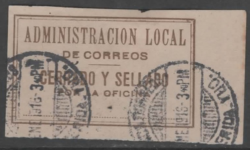 Estampilla Cierre Postal 1918 Cancelación Mérida Yucatán