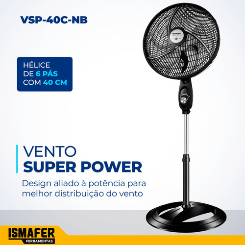 Ventilador de Coluna Mondial Vsp-40c-nb 6p 40 Cm 220V