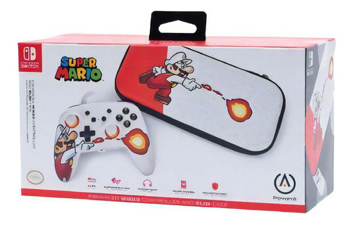 Acc Nsw Bundle Powera Fireball Mario Enwired Slim Case Blanco