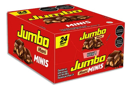 Jumbo Chocolatinas Mani Minis 17g X 24 Und