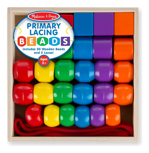 Melissa Doug Beads De Cordones Primarios - Juguete Educativo