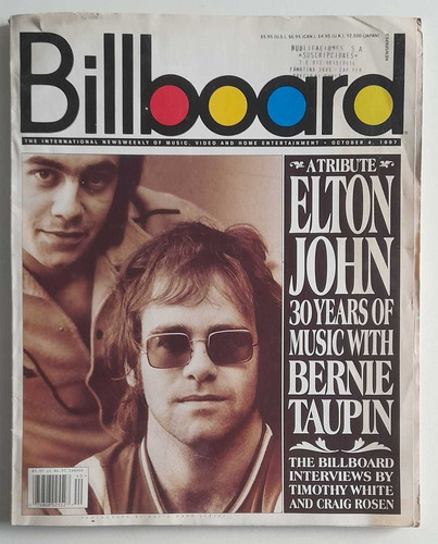 #a Revista Billboard Especial Tributo Elton John 30 Años