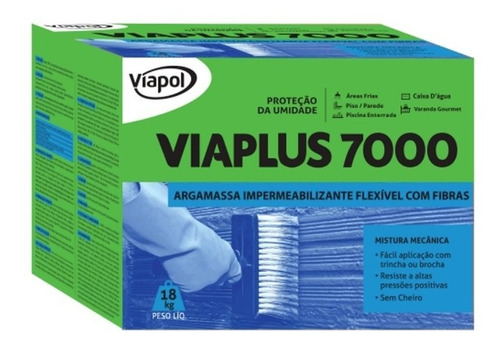 Impermeabilizante- Viaplus 7000 Flexivel Caixa 18kg Viapol Cor Cimento