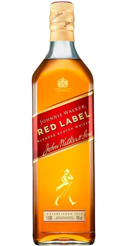 Imagem 6 de 10 de Kit Whisky Red Label 1 Litro + 4 Unidades Red Bull 250ml