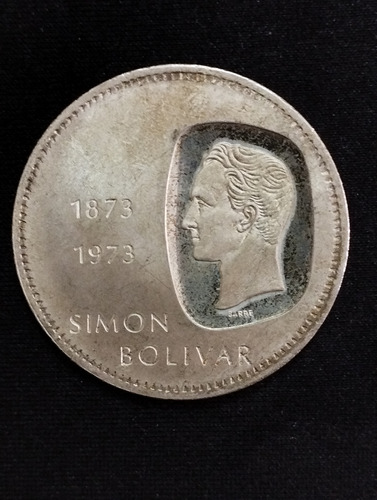 Doblón De Plata Moneda 10 Bs 1873-1973