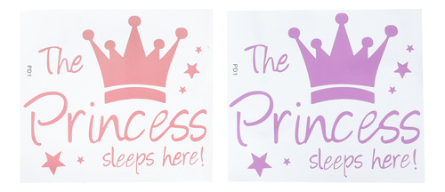 Adhesivos De Pared Para Niñas Con Diseño De Princesa, 2 Unid