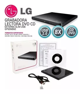 Multigrabador LG Dvd Externo Gp65nb60 Ultra Slim Portable