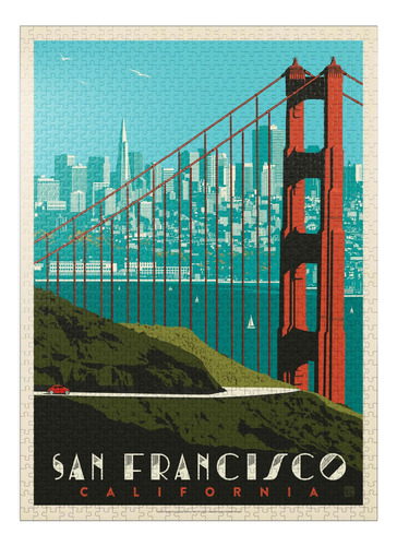 San Francisco: Horizonte Del Puente Golden Gate, Póster Vint