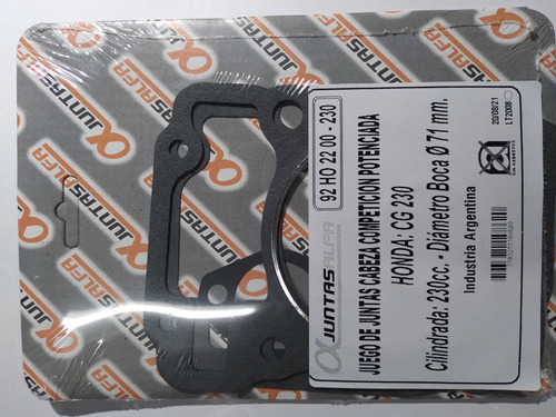 Junta Cabeza Cilindro Honda Cg 230 Competicion 