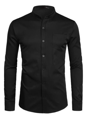 Camisas De Vestir Reales Para Hombre, Camisa Mandarina Con B