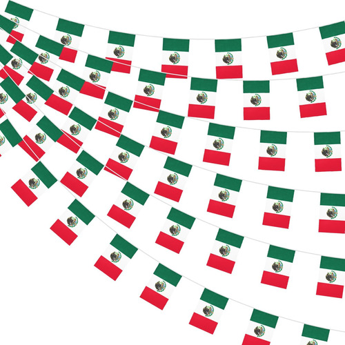 32.8ft 38 Piezas Banderas Rectángulos De Banderines De Méxic