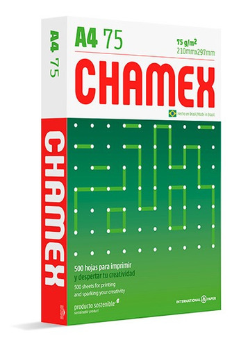 Papel Chamex A4 75g Fotocopia X 3 Resma 500 Hojas Disershop