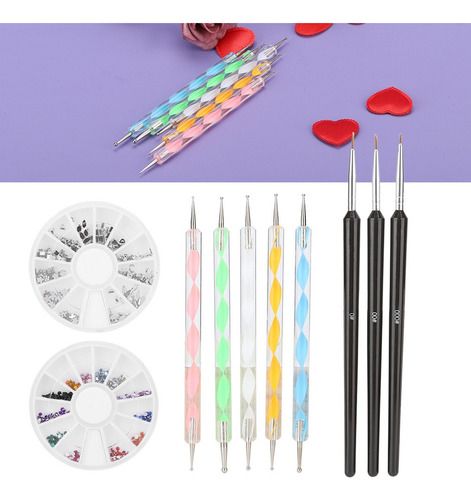 Profesional Nail Art Pincel Set Línea Dibujo Pintura Pluma