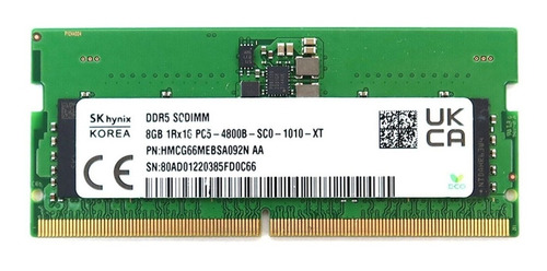 Memoria Ram Hynix Ddr5 8gb Para Portatil 4800hz