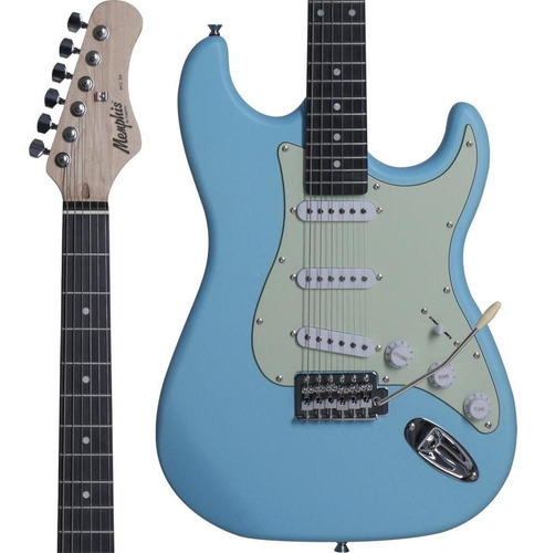 Guitarra Strato Memphis By Tagima Mg30 Sonic Blue Satin
