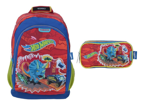 Mochila Grande Hot Wheels Escolar Chenson Original