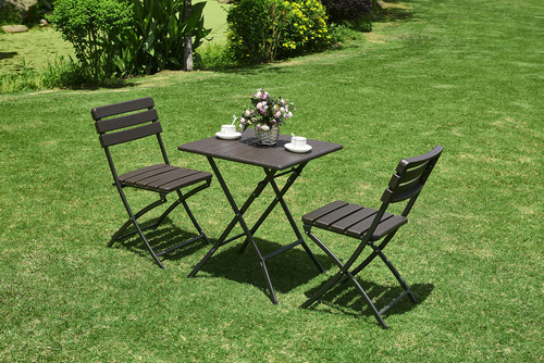 Set 2 Sillas + Mesa Plegable 61x73 Diseño Madera Northwest