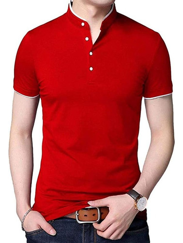 Camiseta Buzo, Polo Cuello Neru Rojo.