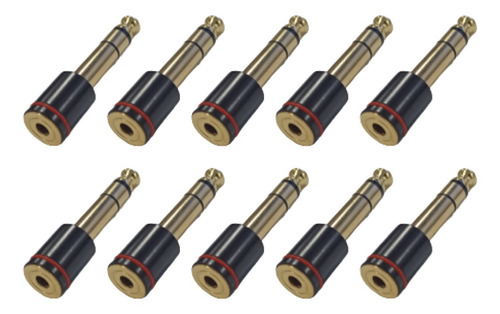 Imagem 1 de 5 de Kit 10 Plug Adaptador Star Cable P2 P10 Stereo Profissional