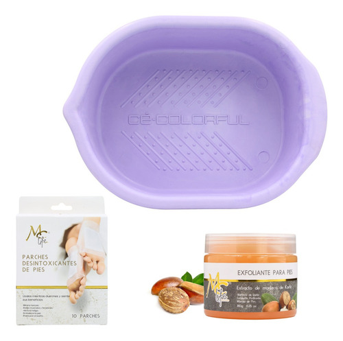 Kit Pedicure Mc Life. Tina + Parches + Exfoliante Color Lila