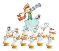 Comprar Topper Cupcake Adorno Pinchos Muffins X12 - El Principito Agua El Principito