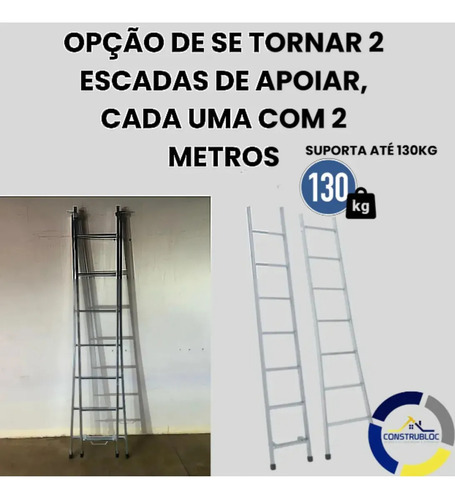 + 1 Escada Pintor 3 Funções 7 Degraus Extensiva Aço