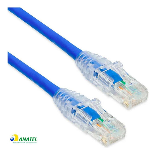 Patch Cord Cat6 - 2,5mts - Az - Sohoplus - Kit 5 Unidades