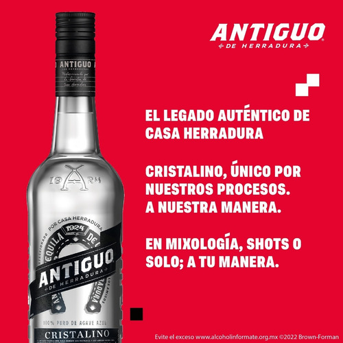 Caja De 12 Tequila Antiguo De Herradura Cristalino 700ml
