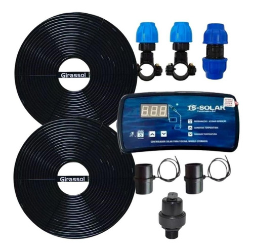 Kit Aquecedor Piscina Solar Girassol Até 18m2 Baixo Custo