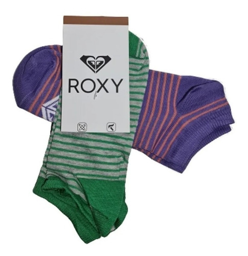 Soquetes Roxy Lifestyle Mujer Strps X2 Verde-violeta Cli 