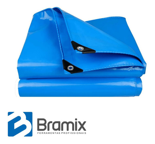 Lona Caminhão 6x3 100g/m2 Azul Carga Piscina Toldo Bramix