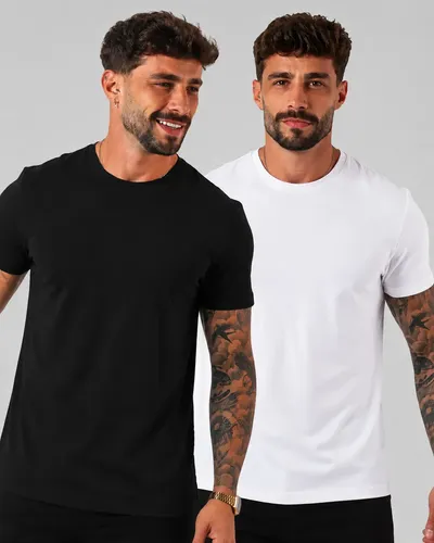 Kit 2 Camiseta Masculina Malha Peruana Premium
