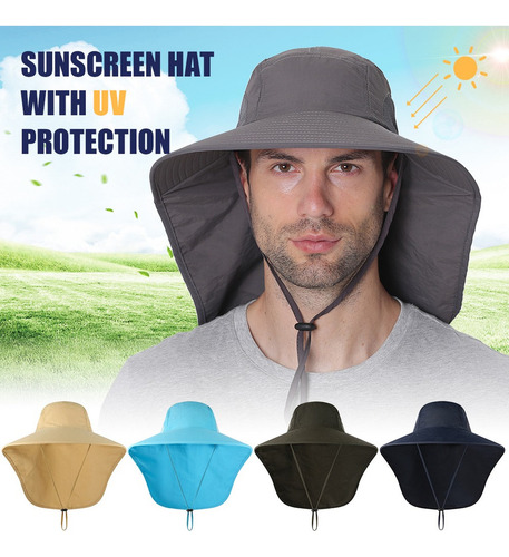 ) Gorra De Pesca De Ala Ancha Sombrero Para El Sol Con