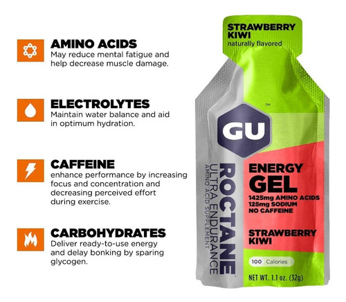 12 Geles Energéticos Gu Roctane Ultra Endurance