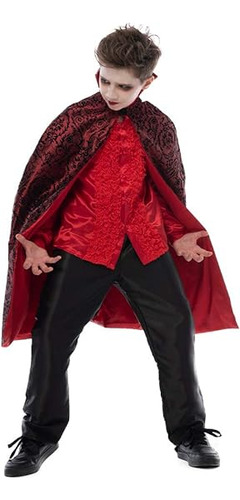 Disfraz Vampiro Gotico Lujo Halloween Para Niños