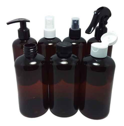Imagen 3 de 4 de Frasco Pet Ámbar 250 Ml Dispensador Válvula Cremera 250 Cc